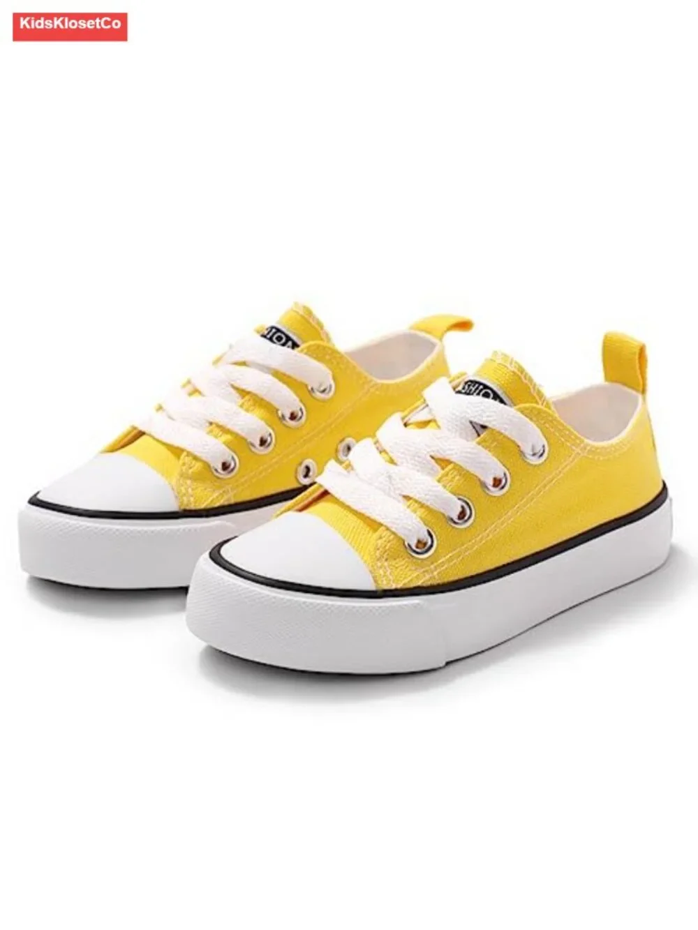 Toddler Canvas Sneakers for Girls Boys Slip On Lace Up Casual Athletic Shoes